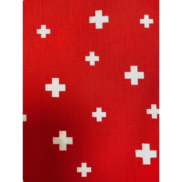 Tissu "coton" croix Suisse