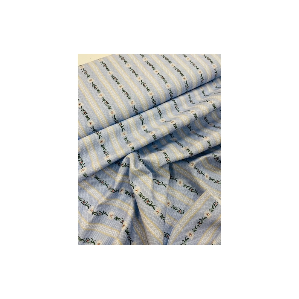 Tissu coton edelweiss bleu