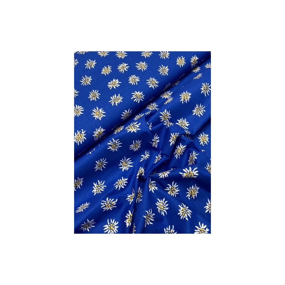 Tissu cotton edelweiss bleu - - Tissu