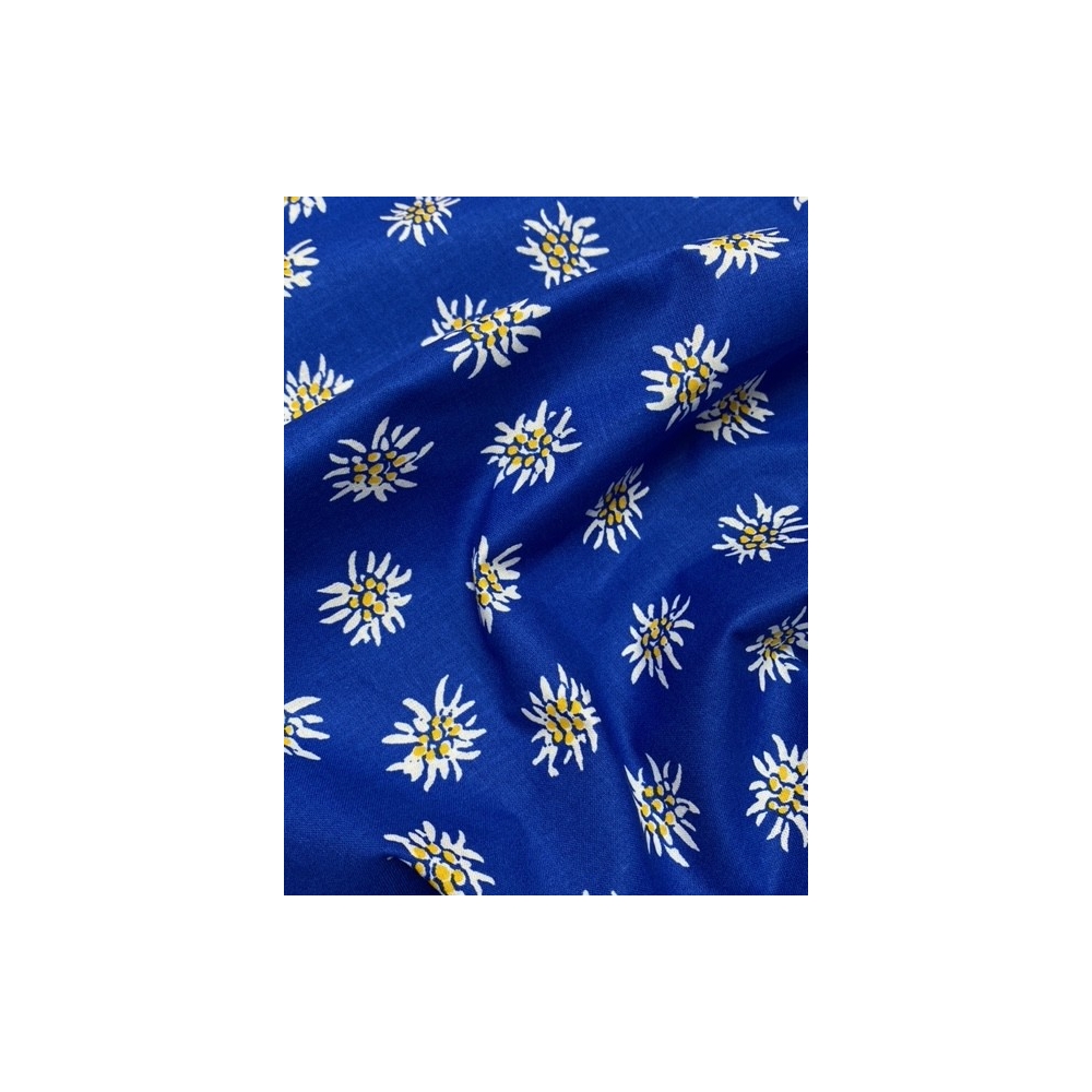 Tissu cotton  edelweiss bleu