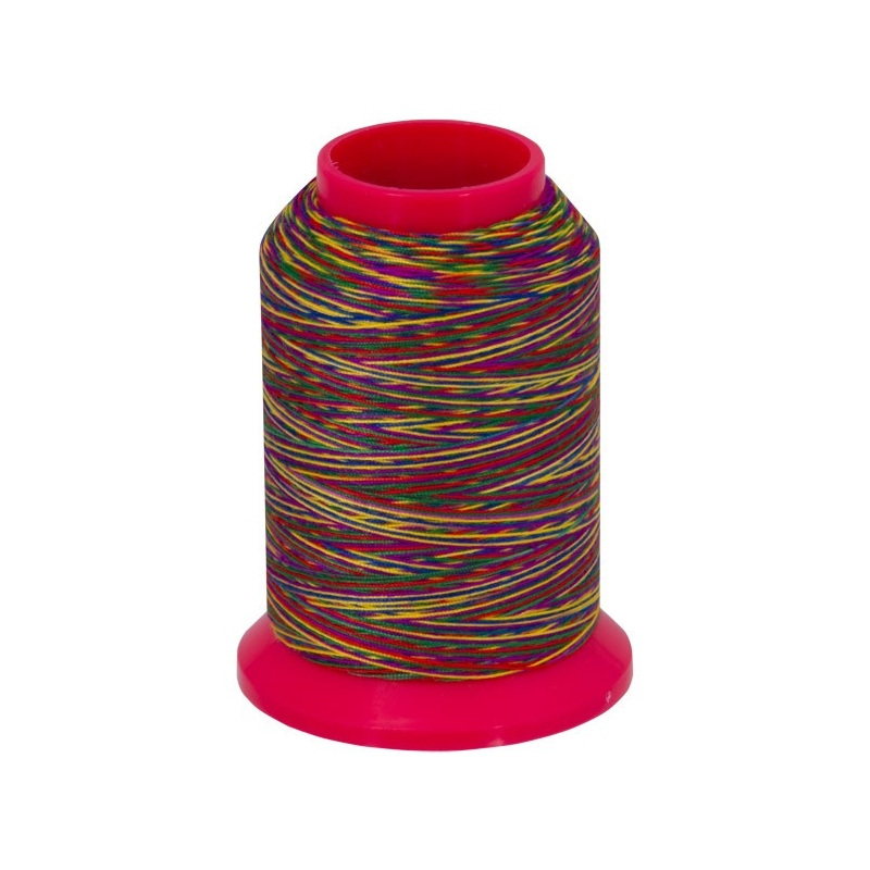 Les fils multicolores pour la couture sous forme d'arc-en-ciel passent