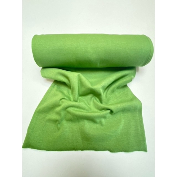 Tissu "bord côte" maille tubulaire vert kiwi