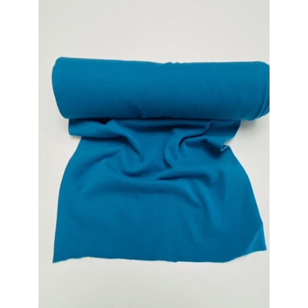 Tissu "bord côte" maille tubulaire bleu