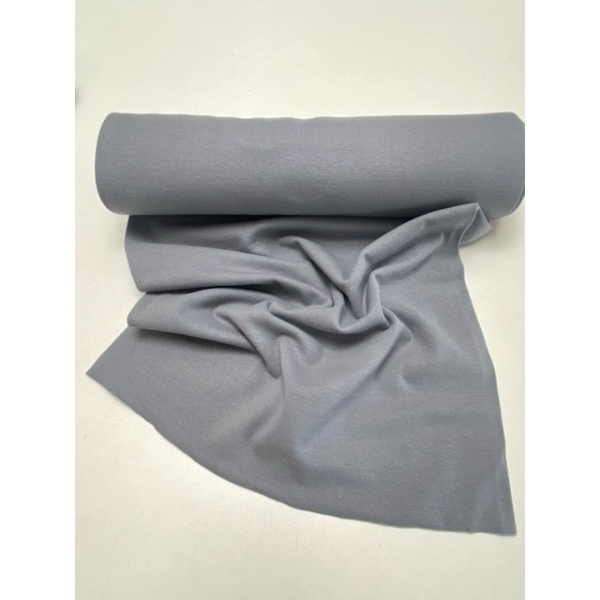 Tissu "bord côte" maille tubulaire gris