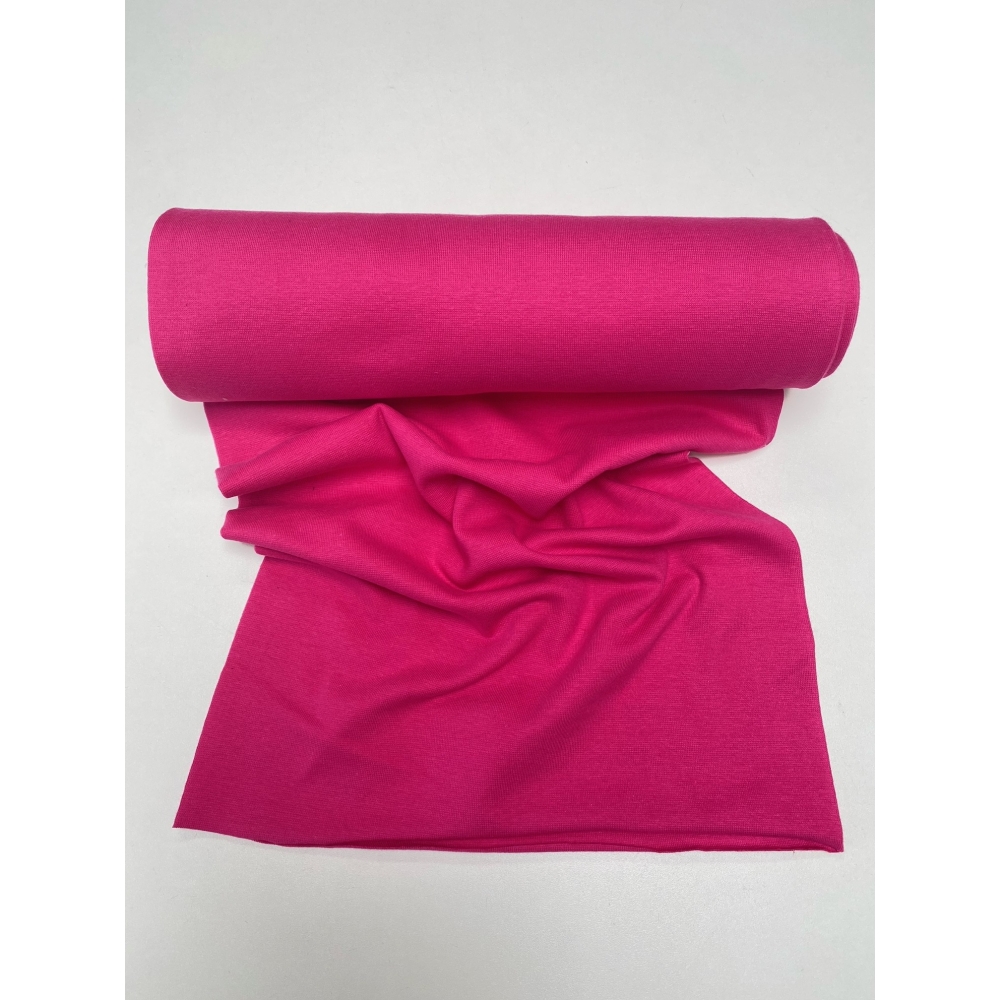 Tissu "bord côte" maille tubulaire  fushia