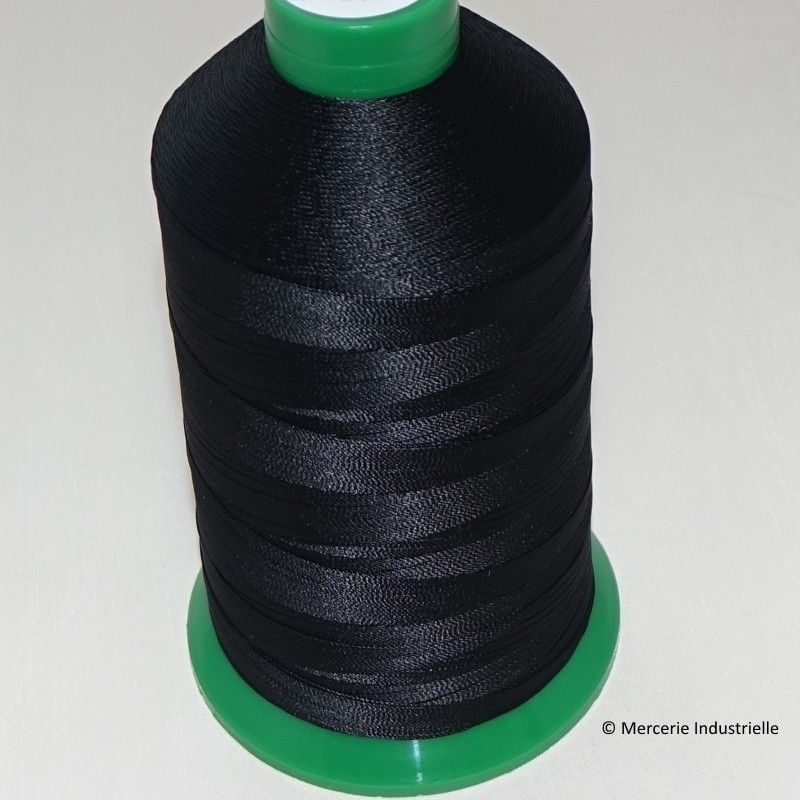 FIL TENAX Polyester N°10 - Cône de 1000 m - Col : NOIR FIL TENAX Polyester N°10 - Cône de 1000 m - Col : NOIR