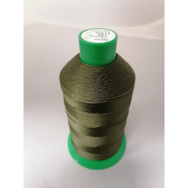 FIL TENAX Polyester N°10 - Cône de 1000 m - Col : ALGUE FIL TENAX Polyester N°10 - Cône de 1000 m - Col : ALGUE