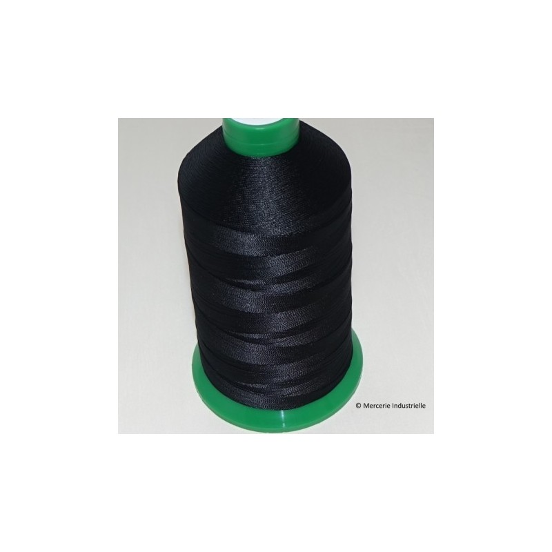 FIL TENAX Polyester N°15 - Cône de 1500 m - Col : NOIR FIL TENAX Polyester N°15 - Cône de 1500 m - Col : NOIR