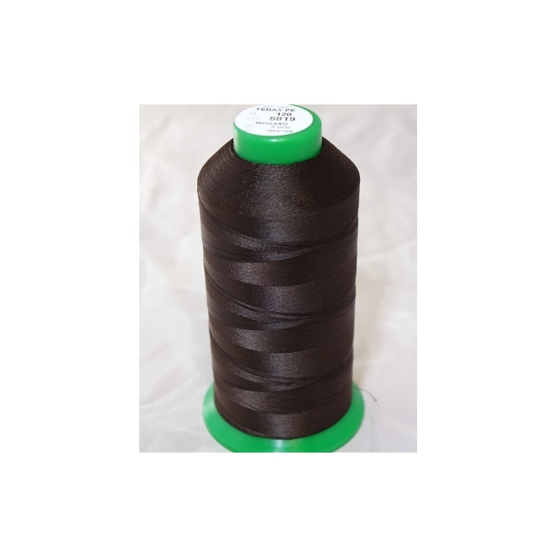 FIL TENAX Polyester N°120 – Bobine de 5000 m – Col : NOIR FIL TENAX Polyester N°120 – Bobine de 5000 m – Col : NOIR