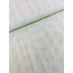 Tissu coton vert lime " Embroidery "