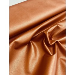 Tissu " cuir vegan " orange metallic