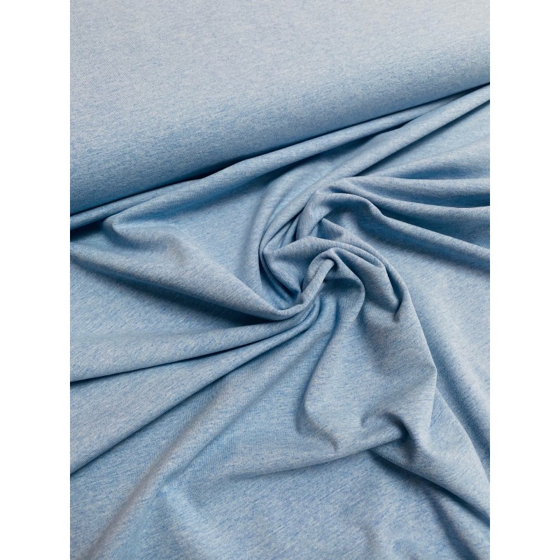 Tissu jersey bleu ciel chiné