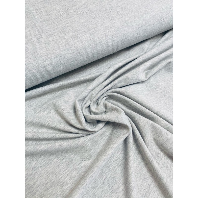 Tissu jersey  coton gris chiné