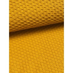 Tissu jersey jacquard moutarde