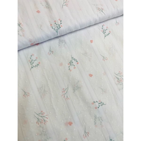 Tissu coton "Plumeti vintage print"