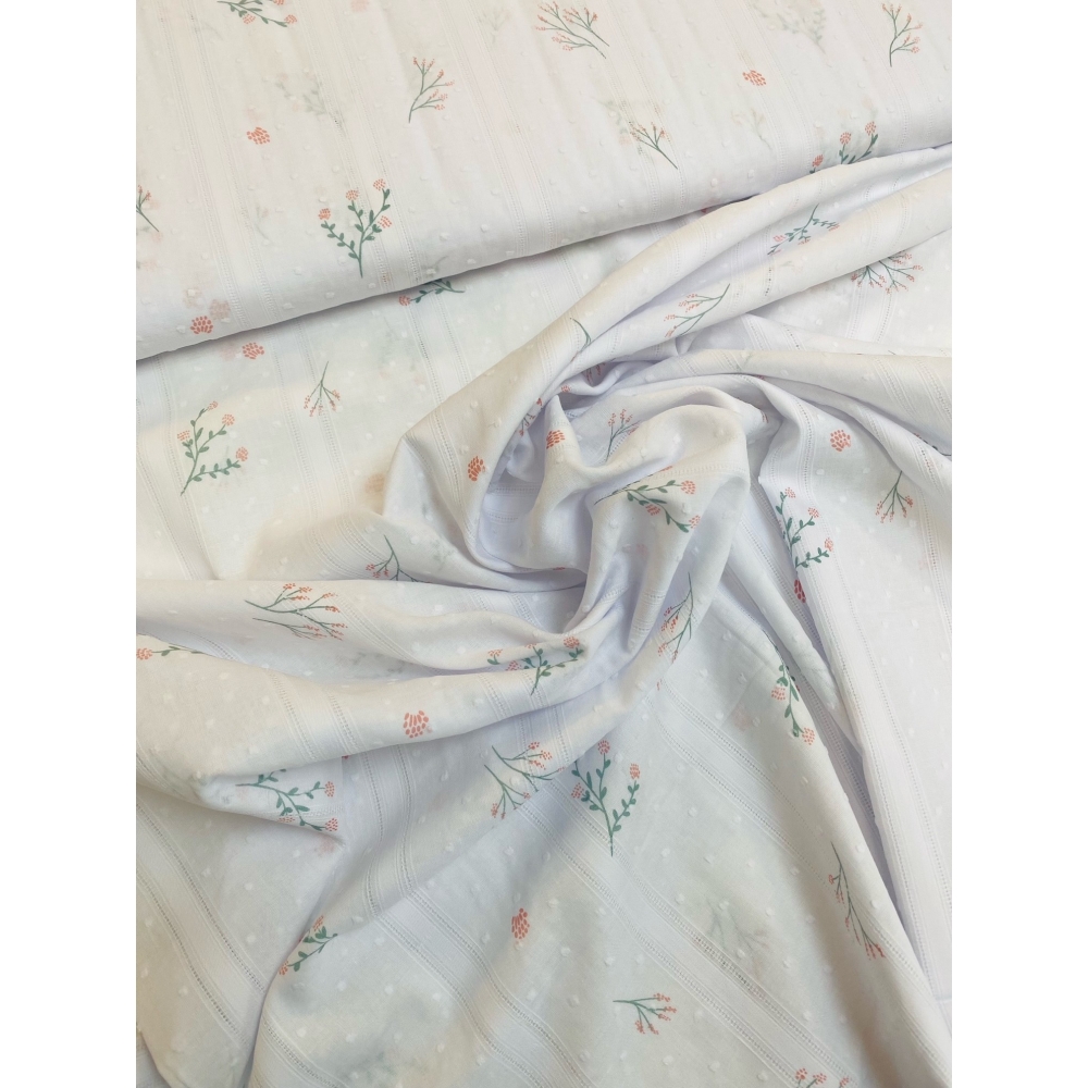Tissu coton "Plumeti vintage print"