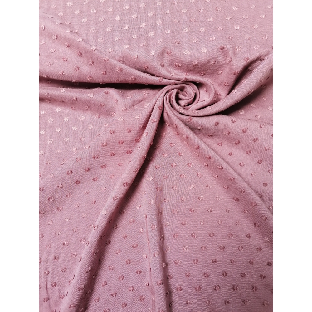 Tissu Viscose "plumetis vieux rose"