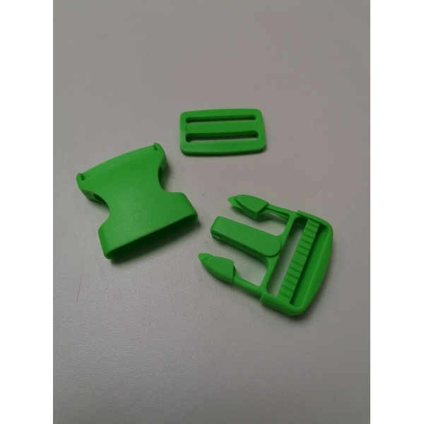 Boucle clip verte pour sac 4 cm