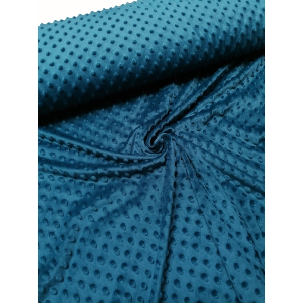 TISSU "minky" bleu pétrole polyester