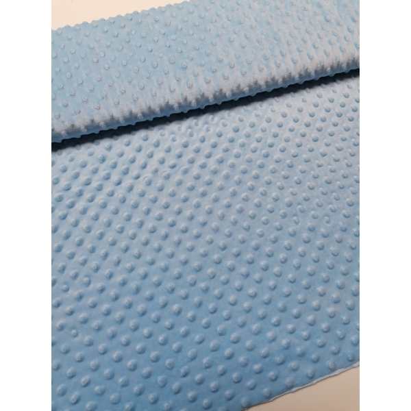 TISSU "minky" bleu ciel polyester