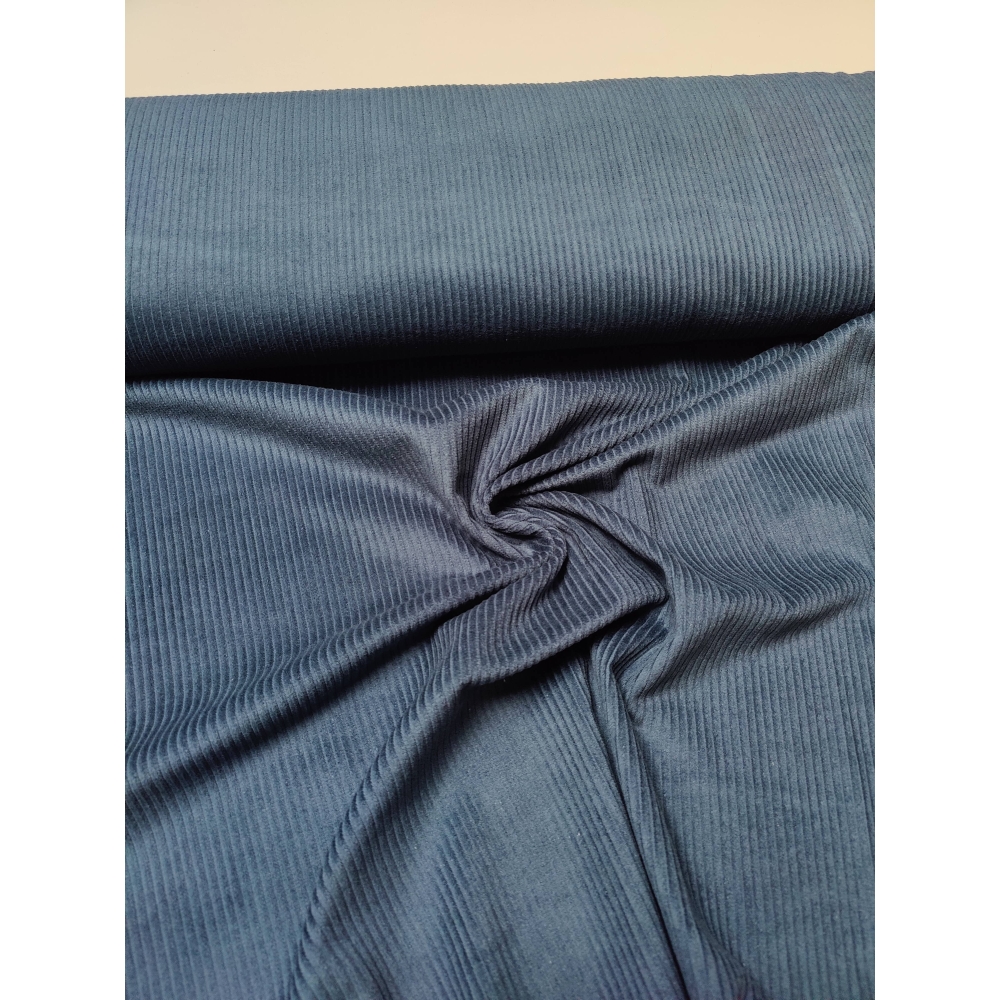 tissu velours côtelé bleu marine