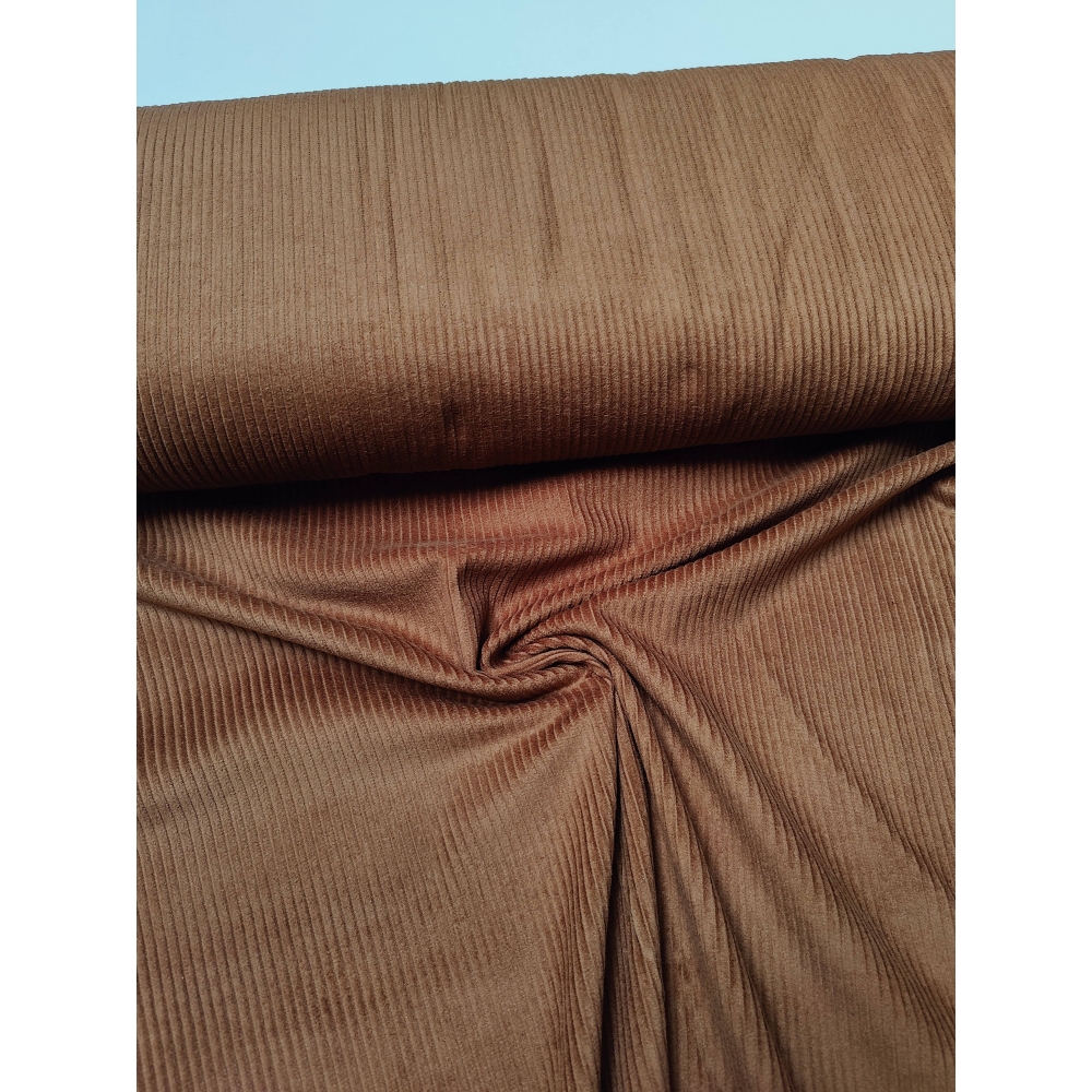 tissu velours côtelé brun