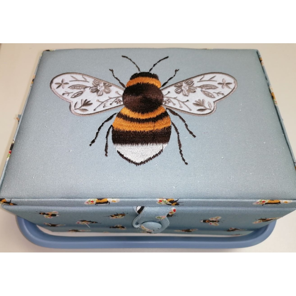 Boîte de couture "abeille" bleu