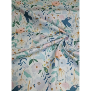 Tissu Poplin "Florale Aquarelle"