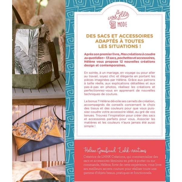 Livre "sacs pochettes et accessoires" à coudre pour femmes