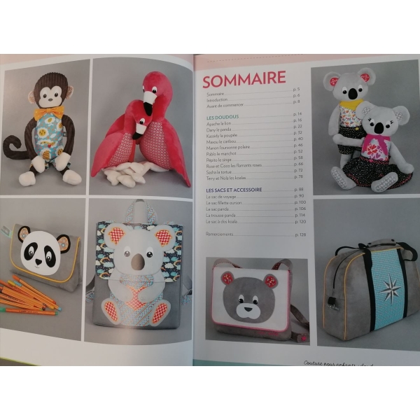 Livre couture pour enfants "doudous animaux et sacs"