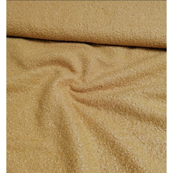 Tissu lourd bouclé couleur ocre (jaune)