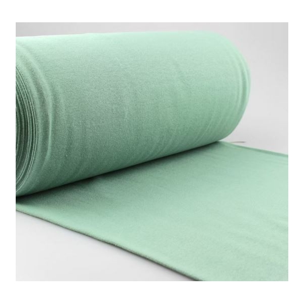 Tissu "bord côte" maille tubulaire vieux vert