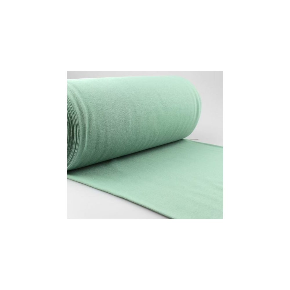 Tissu "bord côte" maille tubulaire vieux vert