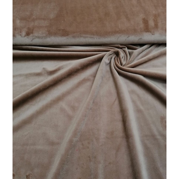 Tissu nicki velours brun camel