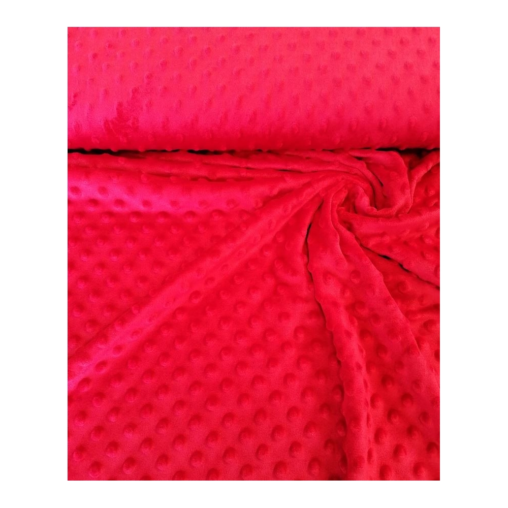TISSU "minky" rouge polyester