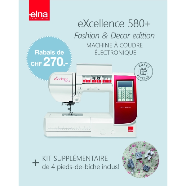 Elna eXcellence 580+ Fashion & Decor edition Promotion