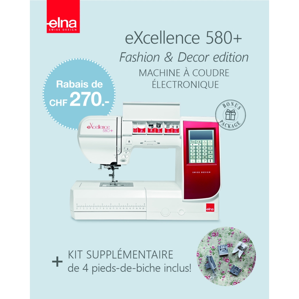 Elna eXcellence 580+ Fashion & Decor edition Promotion